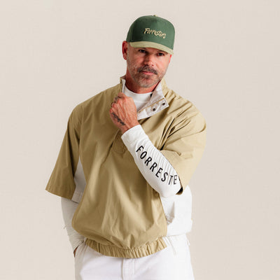 Short Sleeve Wind Pullover - Sand/Snow White