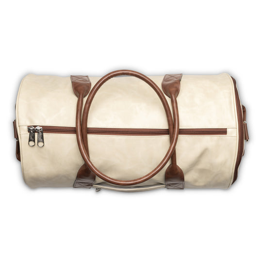 Clubhouse Duffle - Ecru/Kodiak – Jones Golf Bags