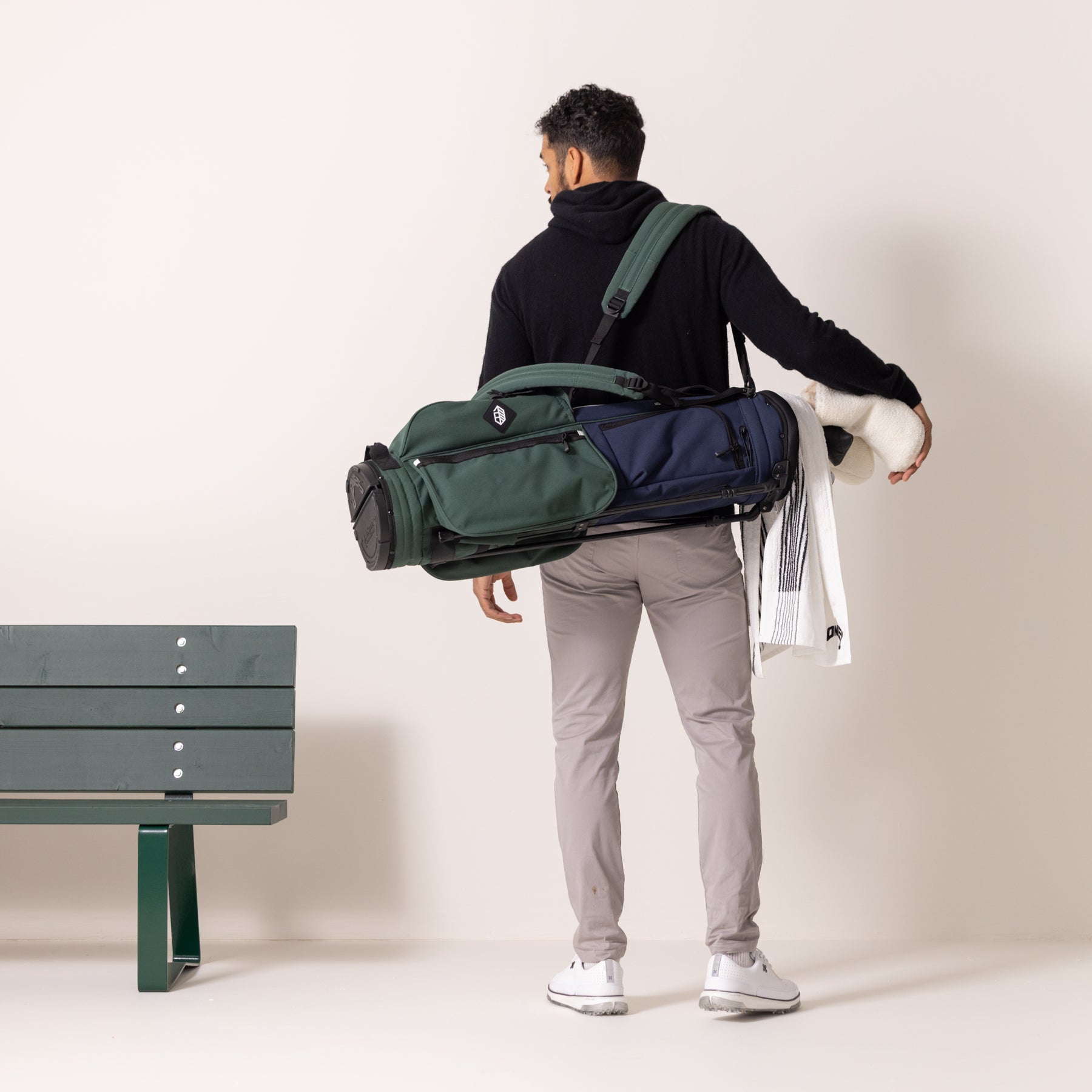 Base Rover Stand Rover Stand Bag - Navy/Dark Green – Jones Golf Bags
