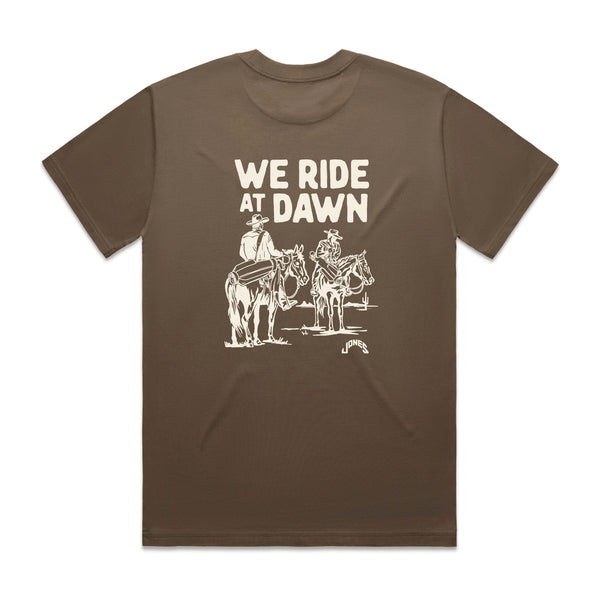 We Ride At Dawn Tee Shirt - Brown