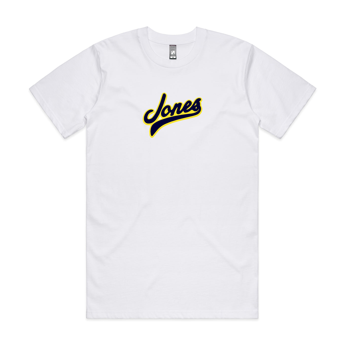 Script Jones Tee Shirt - Navy/Yellow