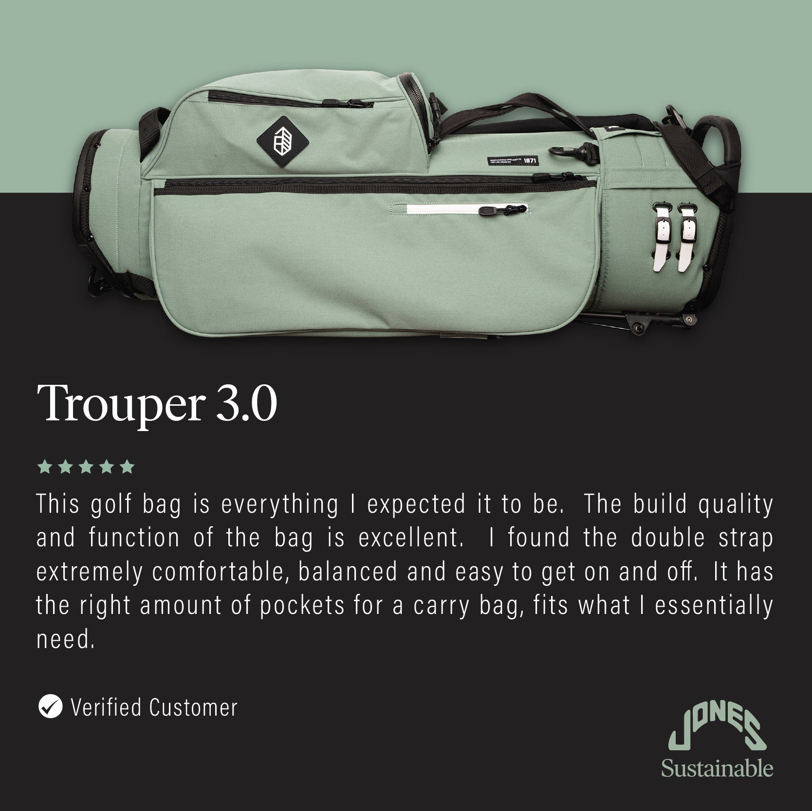 JONES TROUPER オリーブ・ホワイト Trouper 3.0 - Moon Gray/Olive – Jones Golf Bags